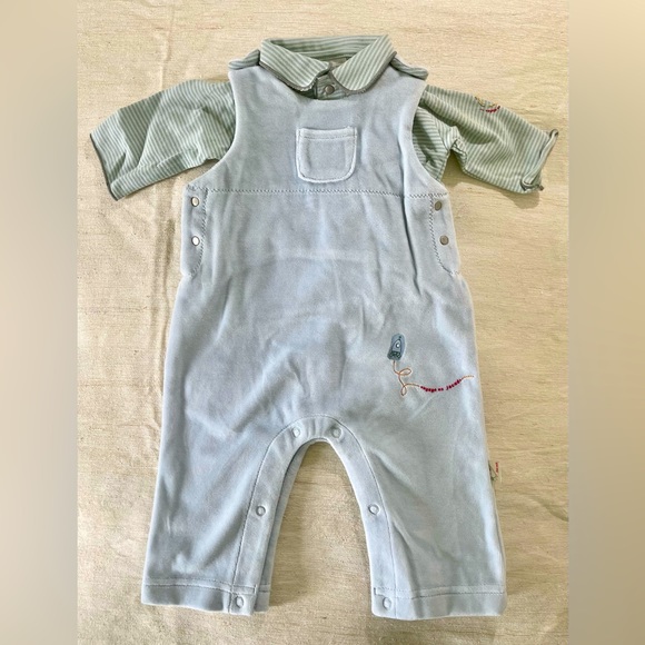 Jacadi One Pieces French Jacadi Nwt 3m Boys Velour Velvet Overalls